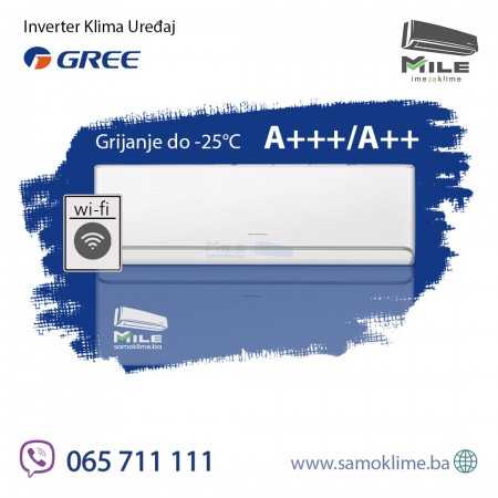 Gree Airy GWH24AVEXF inverter klima uređaj 24 -25°C Velika
